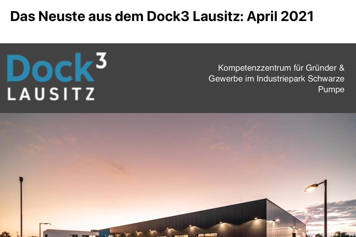 Der April-Newsletter aus dem Dock3 Lausitz wurde verschickt.