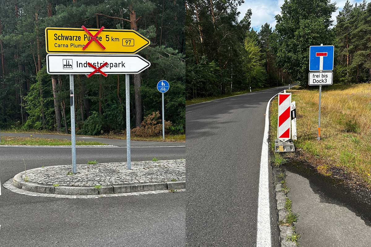 Freie Zufahrt zum Dock3 aus Richtung Spremberg-Süd, Weißwasser, Boxberg