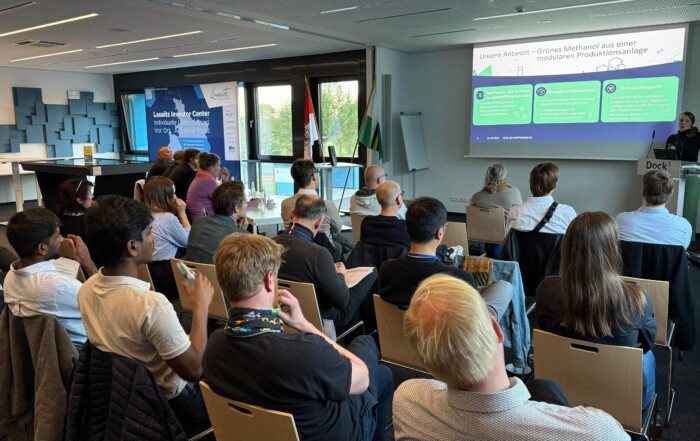 Start-ups präsentierten ihre Geschäftsideen im Dock3 Lausitz am Industriepark Schwarze Pumpe.